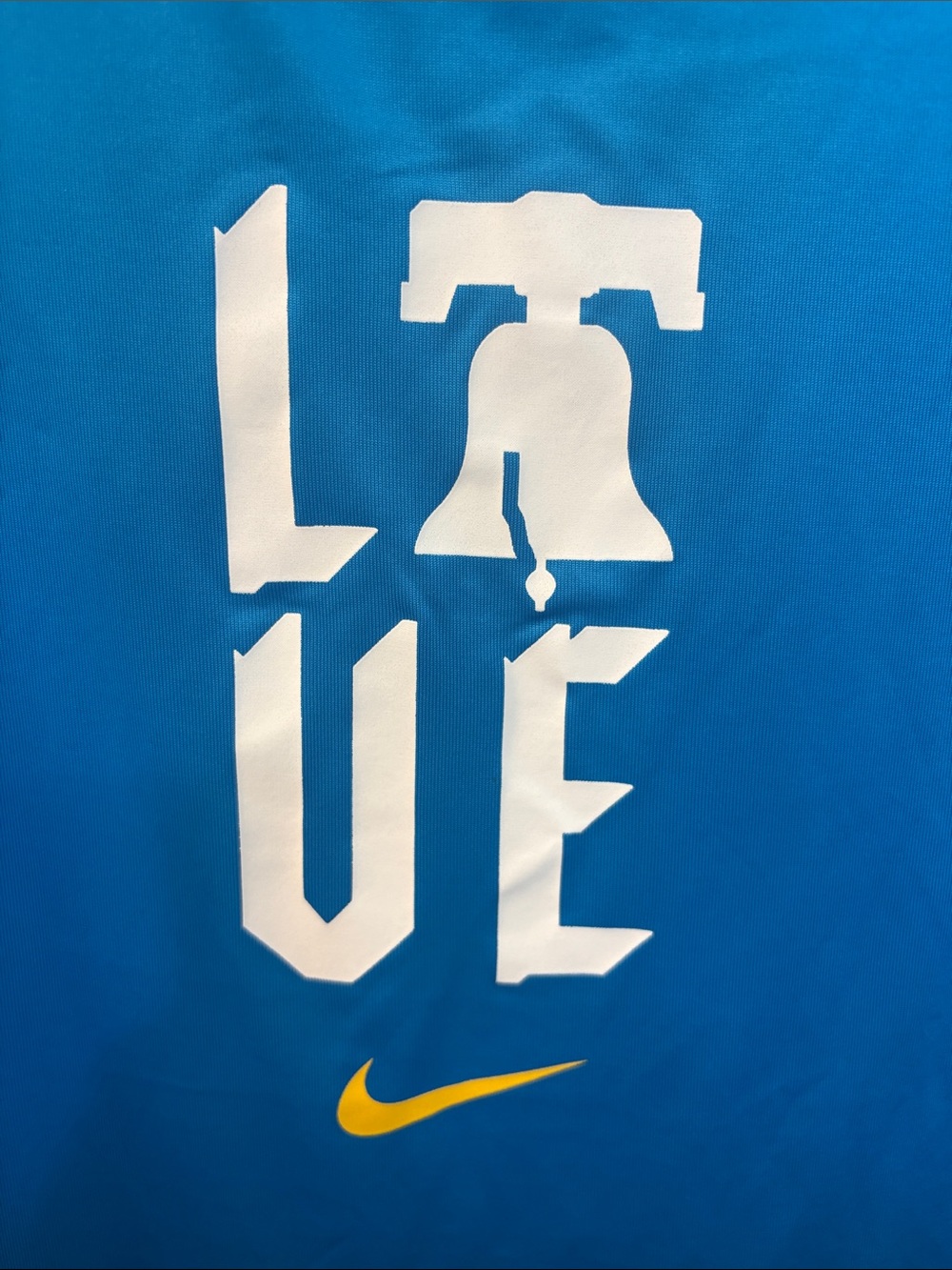 Nike Blue-to-Black Gradient Tee with Yellow Swoosh - Picture 5 of 6